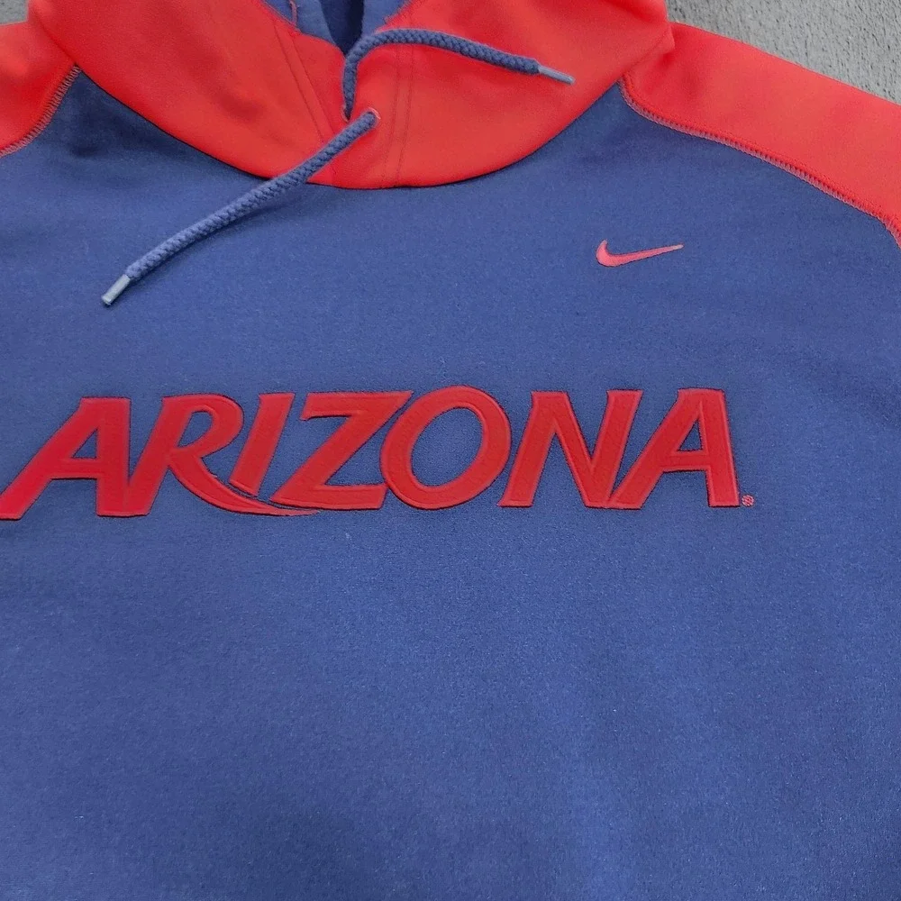 Arizona Wildcats Sweatshirt Hoodie Mens Large Blue NCAA Football Nike Therma